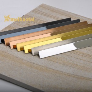 Gold Rose Black Color Plating Mirror Finish Design 304 Stainless Steel Metal T Tile Trim T Profiles T6 T8 T10