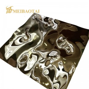 Metal water ripple design 304 color stainless steel sheet for decoration 3d wall pannel
