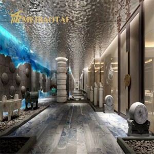 Wall Ceiling Decoration Sheet Luxury Sheet Polish Finish Water Ripple Stamped Design 1219x24338mm 0.85mm 201 Stainless Steel Sheet