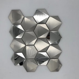 SS Mosaic Plate 304 Stainless Steel with Ceramic 8mm Thickness 300x300mm Size Wall Floor Plate