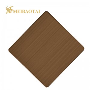 Hairline Brass Bronze Design Plate 1.20mm Stainless Steel Plate for Kitchen Decoration Plate