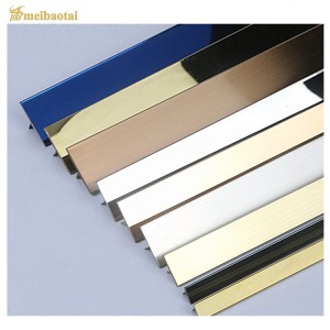 Golden /Rose gold /Silver/Blue mirror hairline stainless steel T tile trim