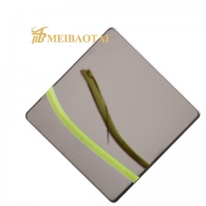 PVD Color Coating Mirror Finish 1219x2438mm 201 Stainless Steel Sheet for Decoration Wall Sheet