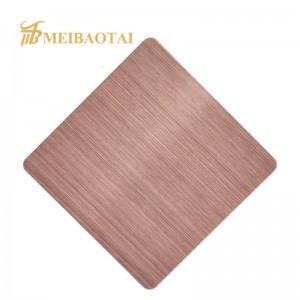Matte Hairline Rose Gold Plating Design 201 Stainless Steel Decorative Sheet for Wall Kitchen