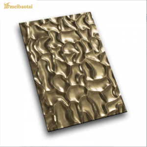 SS304 201 Bronze Mirror, Gold Mirror stainles steel embossed sheet decoration wall