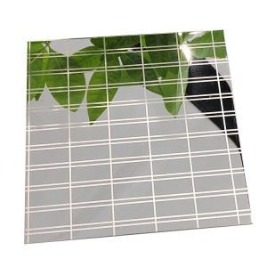 Super Mirror Etching Design Decoration Plate 0.65mm Four Feet 304 Stainless Steel Plate for Wall Decoration