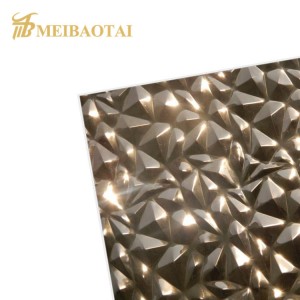 Diamond Design Stamped Sheet PVD Black Golden High Quality Luxury Wall Decoration Sheet 0.55mm Thickness 201 Stainless Steel Sheet