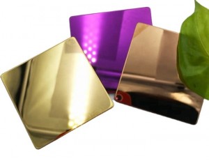 Gold ,Rose Gold, Purple Mirror pvd color coating stainless steel sheet decoration plate