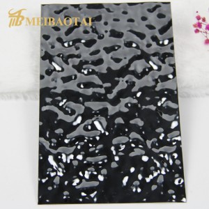 high quality black mirror stamp water ripple stainless steel sheet