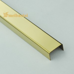 Straight Edge U Shape Gold Mirror Silver Mirror Rose Gold 304 Stainless Steel Profile