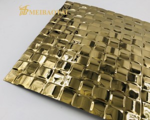 3D Wall Metal Wall Decorative Luxury Sheet Grade 201 Stainless Steel Sheet 4×8 Feet Size with Various Color Plating