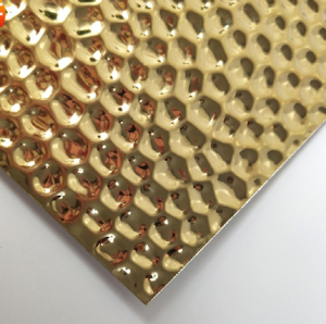 Hot Sale PVD Golden Honeycomb Design Pattern Decorative Plate 201 Stainless Steel Plate for Wall Ceiling Plate