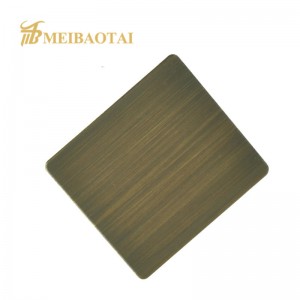 Grade 304 Hairline Copper Decorative Stainless Steel Sheet