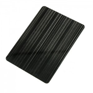 CVD Black Hairline Brush Anti-finger Print Decorative Plate 0.65mm 201 Stainless Steel Plate for Wall Plate