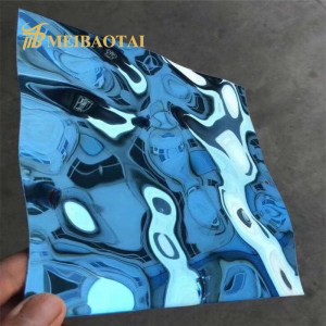 Color Mirror Finish Water Ripple Stamped Stainless Steel Sheet for Curtain Wall Elevator Ceiling