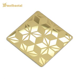 PVD Gold Mirror Etching Decorative Stainless Steel Plate