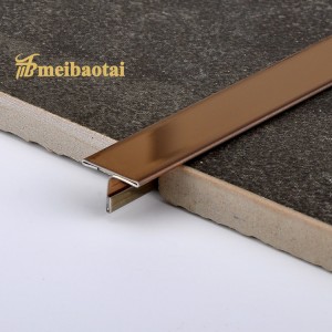 Stainless Steel Divider Trim Polishing Surface PVD Golden Balck Rose Color Coating Stainless Steel T Trim