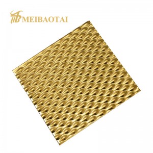 Club Hotel Wall Decorative Material Gold Color Stamp Stainless Steel Panel Sheet