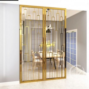 PVD Golden Brush Color Aluminum Material Laser Cutting Technology Decoration Partition