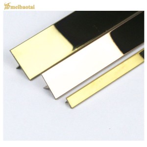 Gold/ Rose Gold /Black /Silver Mirror Hairline stainless steel tile trim decoration T profile