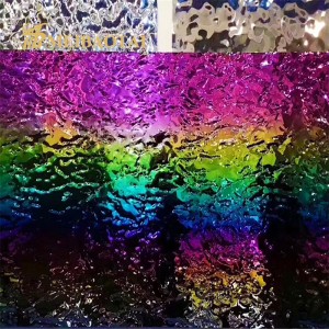 New Design Rainbow Design Water Ripple Stamped Plate Antirust Anticorrosion 0.65mm 201 Stainless Steel Sheet for Decoration Wall