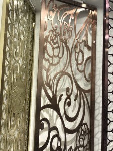 Flower Pattern Laser Cutting Metal Partition Brass 8mm Aluminum Material Decoration Partition