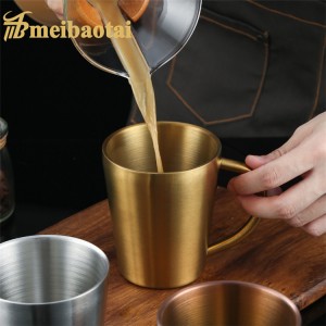 304 Stainless Steel Metal Cup Hairline Mirror Polish Finish Metal Cup