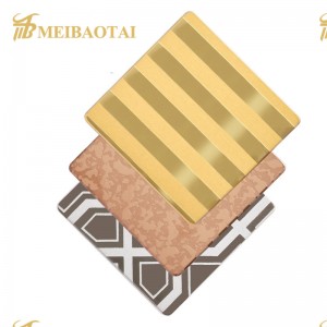 Etched Gold Sheet for Ceiling Decoration PVD Color Coating Stainless Steel Sheets