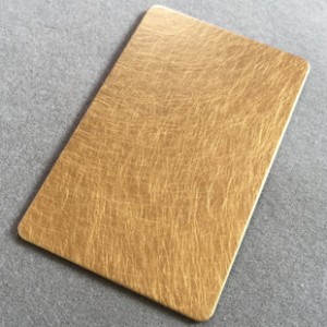 PVD Coated Stainless Steel Sheet in Gold Vibration Finish