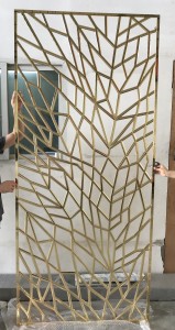 room divider  stainless steel   gold mirror  hairline  decorative sheet (detail drawing)