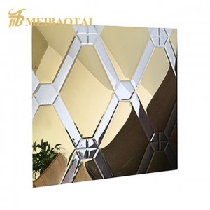 Stamped Mirror Finished Color Coating Grade 304 Sheets Decorative 3D Wall Panels
