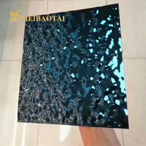 MBT PVD Blue Water Ripple 4FT*8FT 0.85mm SUS 304 Stainless Steel Sheet Decorative Sheet for Ceiling Wall Plate