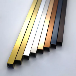 SS304 201 Gold ,Black, Rose Gold Hailrine stainless steel U profile decoration U tile trim