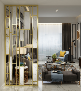 Modern Style PVD Golden Design Decoration Partition Stainless Steel Material Decoration Room Divider