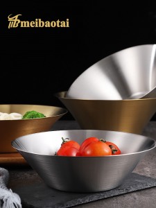 Noodle Metal Bowl 304 Stainless Steel Bowl Silver Golden Bowl