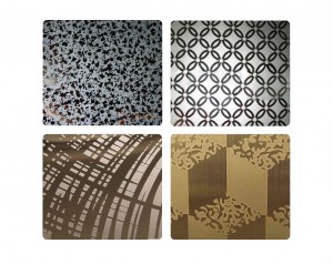 Custom pattern 304 etch stainless steel plate