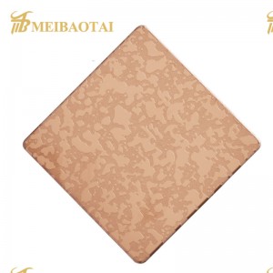 Stainless Steel Rose Gold Color Etched Plating Stainless Steel Decorative Wall Covering Sheets