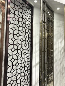 Flower Pattern Laser Cutting Metal Partition Brass 8mm Aluminum Material Decoration Partition