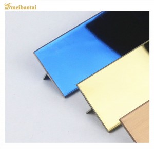 ss304 T8 2438mm stainless steel T profile decoration tile trim