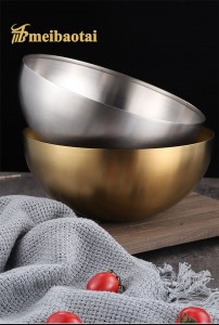 Meibaotai High Quality Silver Golden 304 Stainless Steel Metal Bowl