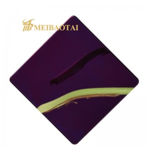 PVD Gold Blue Green Purple Decortaion Plate for Wall Ceiling 1219x2438mm 0.45mm Grade 201 Stainless Steel Sheet
