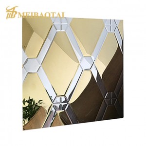 PVD COLOR MIXED DESIGN DIAMOND PATETRN STAMPED DECORATION 201 STAINLESS STEEL SHEET FOR DECORATION WALL