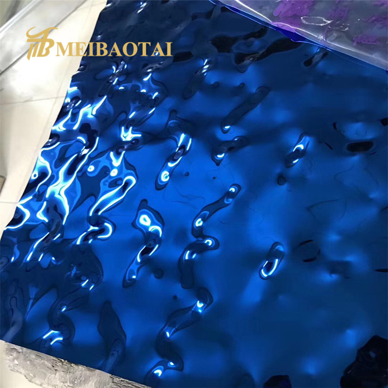 Building Materials Astm 304 316l Blue Sapphire Art Stainless Steel Designer Sheets With Water Ripple Foshan Meibaotai Stainless Steel Products Co Ltd