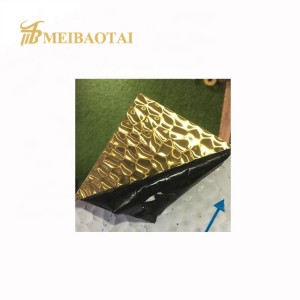 Popular Pattern Gold Plating Stamped Design 3D Decorative Plate Metal Stainless Steel Plate for Wall Ceiling Decorate