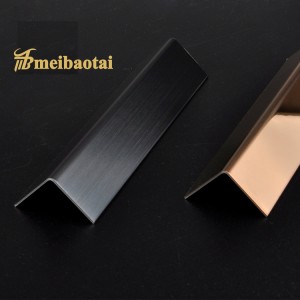 PVD Color Coating Mirror Polish Design SS Metal L Profiles Stainless Steel L Tile Trim for Wall Corner Decoration