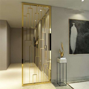 Modern Style PVD Golden Brush Color Coating 8mm Aluminum Material Decoration Partition for Living Room Decoration Partition