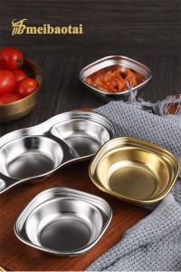 Hairline Process 304 Stainless Steel Material Saucer Metal Saucer for Various Sauces