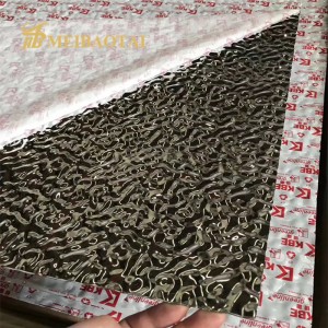 Silver Mirror Design Water Ripple Decoration Plate Grade 201/304 Stainless Steel Plate 0.6mm Thickness