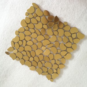 Factory Prices 8*300*300mm Size Golden Stainless Steel Ceramic Mosaic Plate