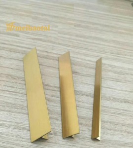 SS Trim PVD Golden Rose Black Color Coating Stainless Steel Strip Metal Angle Wall Tile Profile Trim for Furniture